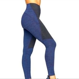 Outdoor Voices TechSweat 7/8 Two Tone Leggings Blue Black M